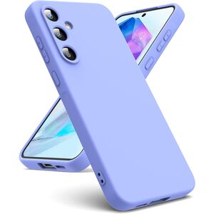 Husa pentru Samsung Galaxy A55 Liquid Silicone, subțire, captusita cu microfibra, anti amprentă, protectie cameră foto, lavanda