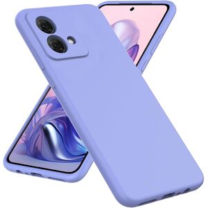 Husa pentru Motorola Moto G84 Liquid Silicone, subțire, captusita cu microfibra, anti amprentă, protectie cameră foto, mov