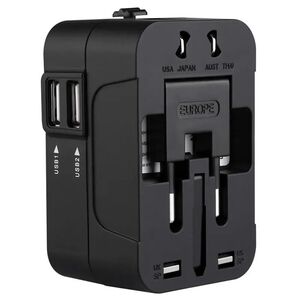 Adaptor priza EU la US, UK, AUS, 2 x USB, Techsuit, HHT202