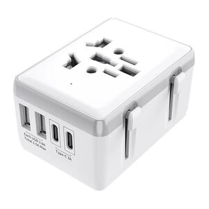 Adaptor priza EU la US, UK, AUS, 2xUSB-C, 2xUSB, Techsuit, HHt204A