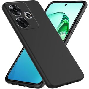 Husa pentru Xiaomi Redmi 13 Liquid Silicone, subțire, captusita cu microfibra, anti amprentă, protectie cameră foto, negru