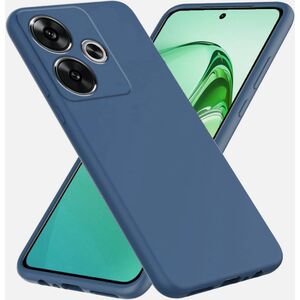 Husa pentru Xiaomi Redmi 13 Liquid Silicone, subțire, captusita cu microfibra, anti amprentă, protectie cameră foto, albastru