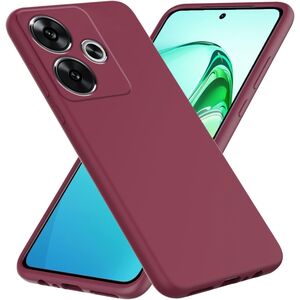 Husa pentru Xiaomi Redmi 13 Liquid Silicone, subțire, captusita cu microfibra, anti amprentă, protectie cameră foto, burgundy