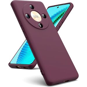 Husa pentru Honor Magic 6 Lite Liquid Silicone, subțire, captusita cu microfibra, anti amprentă, protectie cameră foto, burgundy