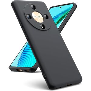 Husa pentru Honor Magic 6 Lite Liquid Silicone, subțire, captusita cu microfibra, anti amprentă, protectie cameră foto, negru