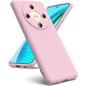 Husa pentru Honor Magic 6 Lite Liquid Silicone, subțire, captusita cu microfibra, anti amprentă, protectie cameră foto, roz