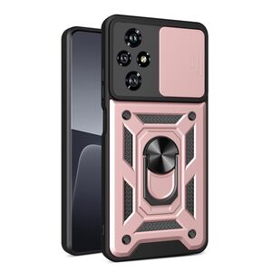 Husa pentru Honor 200 Ring Armor Kickstand Tough Rugged Cover cu protectie camera, rose gold