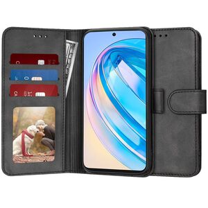 Husa pentru Honor X8a tip carte 360 Kickstand cu sloturi pentru card, negru