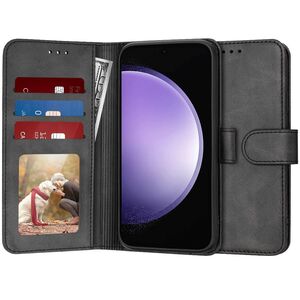 Husa pentru Samsung Galaxy S23 FE tip carte 360 Kickstand cu sloturi pentru card, negru