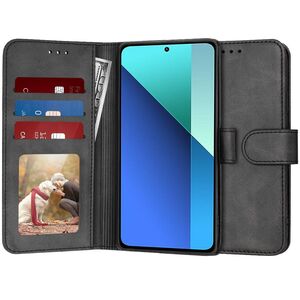 Husa pentru Xiaomi Redmi Note 13 4G tip carte 360 Kickstand cu sloturi pentru card, negru