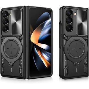 Husa pentru Samsung Galaxy Z Fold 6 Ring Holder Stand Shockproof, negru