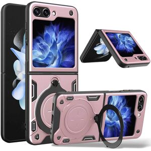 Husa pentru Samsung Galaxy Z Flip 6 Ring Holder Stand Shockproof, rose gold