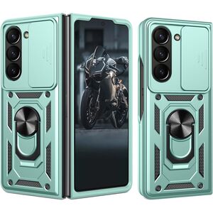 Husa pentru Samsung Galaxy Z Fold 6 cu inel Ring Armor Kickstand Tough, protectie camera, verde