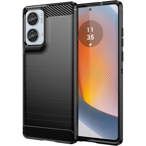 Husa pentru Motorola Moto G85 Carbon Liquid Silicone, negru