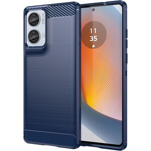 Husa pentru Motorola Moto G85 Carbon Liquid Silicone, navy blue