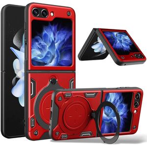 Husa pentru Samsung Galaxy Z Flip 6 Ring Holder Stand Shockproof, rosu