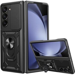 Husa pentru Samsung Galaxy Z Fold 6 cu inel Ring Armor Kickstand Tough, protectie camera, negru