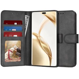 Husa pentru Honor 200 Pro tip carte 360 Kickstand Portofel Multifunctional, Protectie Completa, negru