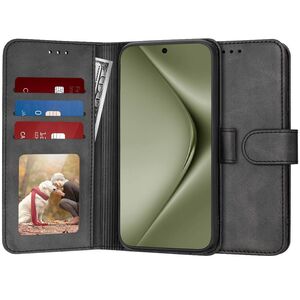 Husa pentru Huawei Pura 70 Pro tip carte 360 Kickstand Portofel Multifunctional, Protectie Completa, negru