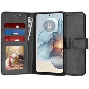 Husa pentru Motorola Moto G04 / G24 / G24 Power tip carte 360 Kickstand Portofel Multifunctional, Protectie Completa, negru