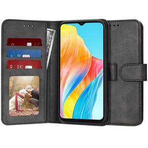 Husa pentru Oppo A38 / A18 tip carte 360 Kickstand Portofel Multifunctional, Protectie Completa, negru