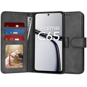 Husa pentru Realme C65 tip carte 360 Kickstand Portofel Multifunctional, Protectie Completa, negru