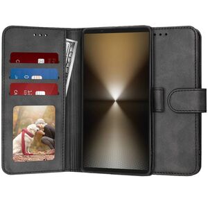 Husa pentru Sony Xperia 1 VI tip carte 360 Kickstand Portofel Multifunctional, Protectie Completa, negru