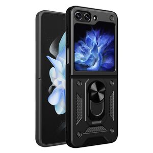Husa pentru Samsung Galaxy Z Flip 6 cu inel Ring Armor Kickstand Tough, negru