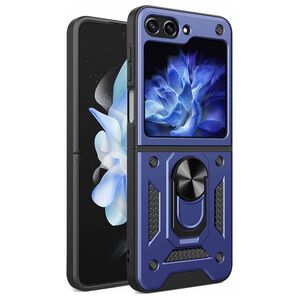 Husa pentru Samsung Galaxy Z Flip 6 cu inel Ring Armor Kickstand Tough, navy blue