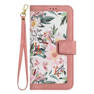 Husa tip carte pentru Honor 200 Lite, functie stand si port carduri, roz