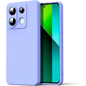 Husa pentru Xiaomi Redmi Note 13 Pro 5G Liquid Silicone, subțire, captusita cu microfibra, anti amprentă, protectie cameră foto, mov