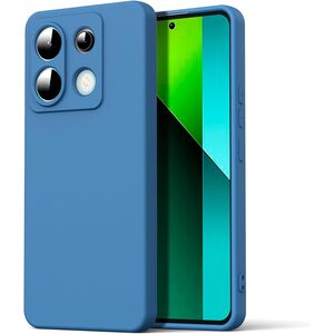 Husa pentru Xiaomi Redmi Note 13 Pro 5G Liquid Silicone, subțire, captusita cu microfibra, anti amprentă, protectie cameră foto, albastru
