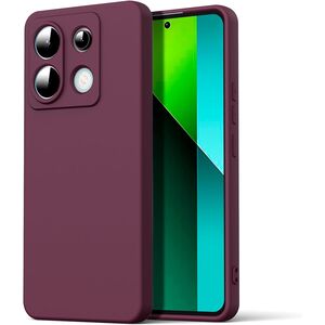 Husa pentru Xiaomi Redmi Note 13 Pro 5G Liquid Silicone, subțire, captusita cu microfibra, anti amprentă, protectie cameră foto, burgundy