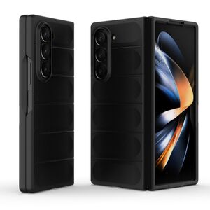 Husa pentru Samsung Galaxy Z Fold 6 Liquid Silicone, Microfibre Lining, Non-Slip Airbag Design, negru