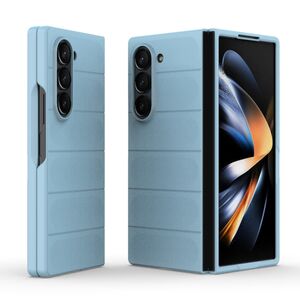 Husa pentru Samsung Galaxy Z Fold 6 Liquid Silicone, Microfibre Lining, Non-Slip Airbag Design, albastru