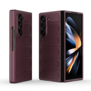 Husa pentru Samsung Galaxy Z Fold 6 Liquid Silicone, Microfibre Lining, Non-Slip Airbag Design, burgundy