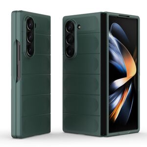 Husa pentru Samsung Galaxy Z Fold 6 Liquid Silicone, Microfibre Lining, Non-Slip Airbag Design, verde