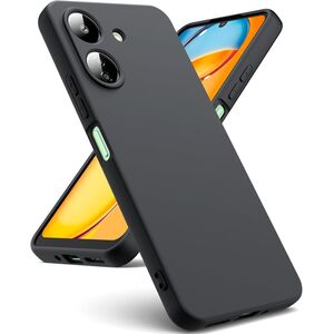 Husa pentru Xiaomi Redmi 13C 4G Liquid Silicone, subțire, captusita cu microfibra, anti amprentă, protectie cameră foto, negru