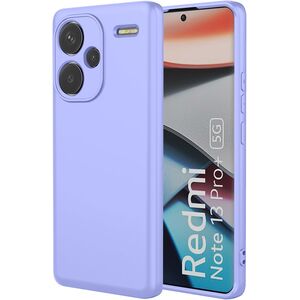 Husa pentru Xiaomi Redmi Note 13 Pro+ Liquid Silicone, subțire, captusita cu microfibra, anti amprentă, protectie cameră foto, mov