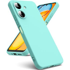 Husa pentru Xiaomi Redmi 13C 4G Liquid Silicone, subțire, captusita cu microfibra, anti amprentă, protectie cameră foto, verde deschis