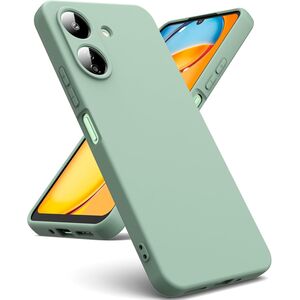 Husa pentru Xiaomi Redmi 13C 4G Liquid Silicone, subțire, captusita cu microfibra, anti amprentă, protectie cameră foto, verde