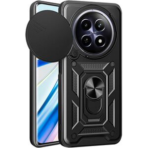 Husa pentru REALME 12 / 12x cu inel Ring Armor Kickstand Tough, protectie camera, negru