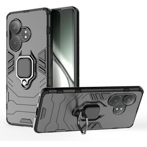 Husa pentru Realme GT 6 / GT 6T cu inel Armor Kickstand Tough Rugged Cover, negru
