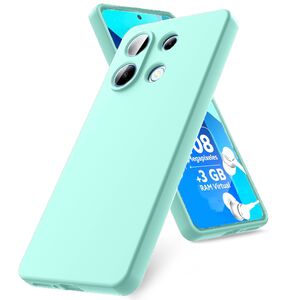 Husa pentru Xiaomi Redmi Note 13 5G Liquid Silicone, subțire, captusita cu microfibra, anti amprentă, protectie cameră foto, verde deschis