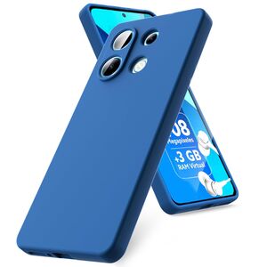 Husa pentru Xiaomi Redmi Note 13 5G Liquid Silicone, subțire, captusita cu microfibra, anti amprentă, protectie cameră foto, albastru