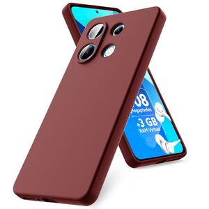 Husa pentru Xiaomi Redmi Note 13 5G Liquid Silicone, subțire, captusita cu microfibra, anti amprentă, protectie cameră foto, burgundy