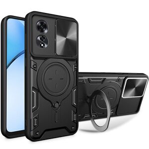 Husa pentru Oppo A60 cu protecție pentru cameră și suport magnetic integrat Ring Shockproof, negru