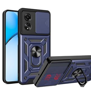 Husa pentru Oppo A60 Ring Armor Kickstand Tough Rugged Cover cu protectie camera, albastru