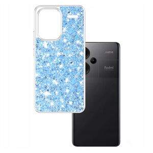 Husa pentru  Xiaomi Redmi Note 13 Pro+ Plus 5G cu sclipici Liquid Crystal Glitter, albastru