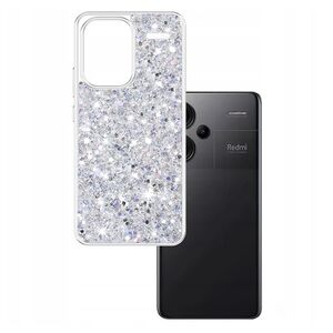 Husa pentru  Xiaomi Redmi Note 13 Pro+ Plus 5G cu sclipici Liquid Crystal Glitter, argintiu